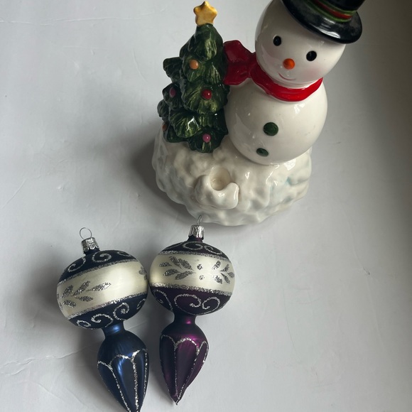 Set of two, Vintage Style, Blown Glass, Finial Ornaments - Picture 3 of 4